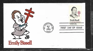 USA HAND PAINTED EMILY BISSELL 1980 RICH ELLIS ANIMATED FIRST DAY COVER + CACHET - Picture 1 of 1