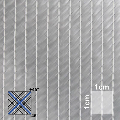 HP-TEXTILES Sonderpreis Rollenabnahme Glasfasergelege 450 g/m² Bidiagonal (63m² Rollen) Gfk