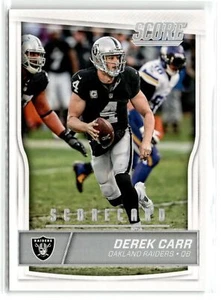 Derek Carr  Oakland Raiders 2016 Score Football Scorecard  #229 - Picture 1 of 2