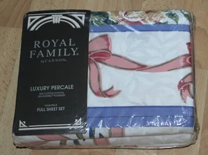 Cannon Royal Family 4 Pc Full Sheet Set English Country Garden Cotton Blend NOS - Picture 1 of 2