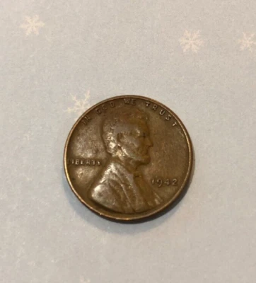 1942 Wheat Penny No Mint Mark Error On The "W" In WE Is Short - Image 1 of 4