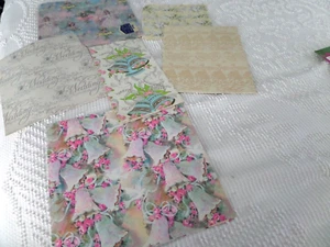 Vtg 6  Wedding Gift Wrap pieces Variety Mixed lot Oversize scraps etc - Picture 1 of 11