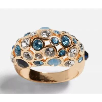 Banana Republic Wideball Bold Lapis bubble Gemstone Ring NWT $48 5 Blue Crystal  - Image 1 of 4