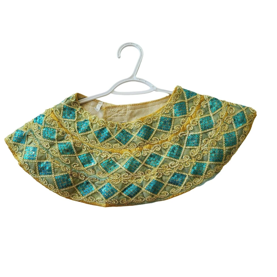 Egyptian Sequin Collar for Costume One Size Blue Gold - Image 1 of 4