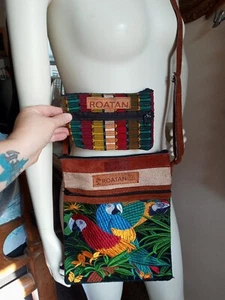Roatan Embroidered Parrot Tropical Themed Crossbody and Wallet Set - Picture 1 of 8