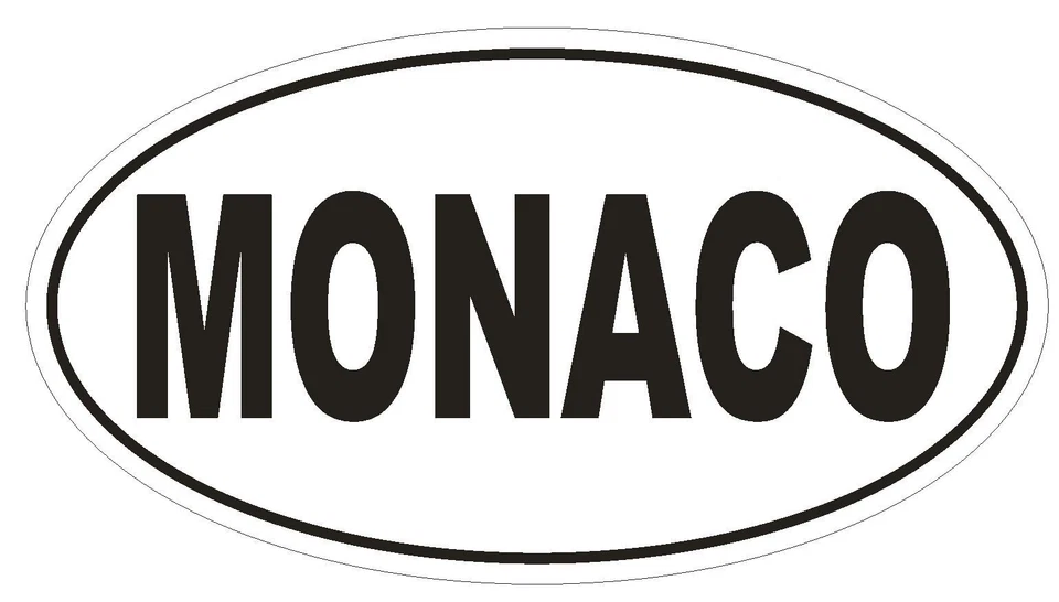 WINTER PARK PRODUCTS Monaco Oval Bumper Sticker or Helmet Sticker D2201 Euro Oval Country Code
