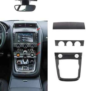 3pcs REAL Carbon Fiber Interior Dash Trim Cover Set Fits Jaguar F-type 2013-2024 - Bild 1 von 8