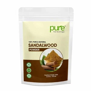 Pure Herbology Pure & Natural Sandalwood Powder for Face, Skin Whitening, 100gm - Picture 1 of 6