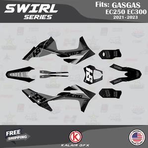 Graphics Kit for GasGas EC250 EC300 2021 2022 2023 Swirl Series - Smoke - Picture 1 of 6