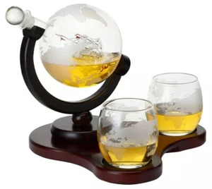 Elegante Whisky geätzte Kugel Dekanter Set🔥 Weihnachten Vater Ehemann Freund Geschenk - Bild 1 von 10