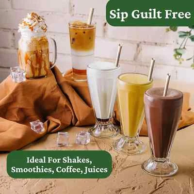 Pajitas desechables elegantes de hoja de coco con aspecto de pajita de bambú 75 piezas | Desenvolver largas Foto 1 de 2