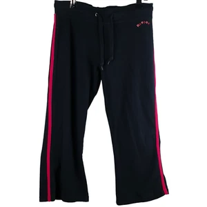 Reebok Sports Active Teen Girl Adjustable Relaxed 3/4 Pant Size 12 Black Pink Vg - Foto 1 di 8