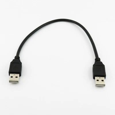 1x USB 2.0 Type A Male To USB 2.0 Male Plug Data Extension Adapter Cable 1FT - Image 1 of 4