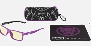 GUNNAR OPTIKS CRUZ WAKANDA FOREVER PURPLE BLACK AUTHENTIC SUNGLASSES 55-16 - Picture 1 of 2