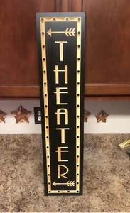 Movie Cinema Room Home Theater Decor Man Cave Sign Gift Movie Room ARROW LEFT - Picture 1 of 6
