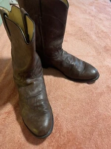 Justin Marbled Leather Roper Cowboy Western Boots Round Toe Size 13D - Picture 1 of 4