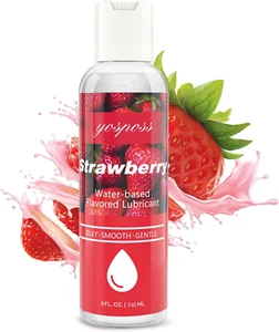 Strawberry Flavored Water-Based Lubricant 8 Fl Oz, Silky Smooth Personal Lube fo - Picture 1 of 12