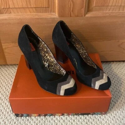 Zapatos de tacón alto Missoni for Target de gamuza negros talla 9 1/2 para dama talla 9,5 Foto 1 de 4