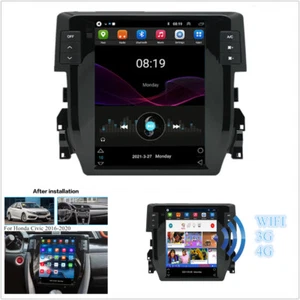 9.7" 1+16G Vertical Car Stereo Radio GPS Head Unit OBD RDS For Honda Civic 16-20 - Picture 1 of 12