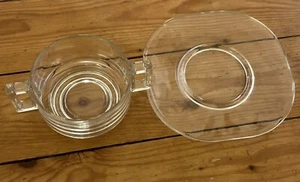 Joe Colombo ARNO ITALIEN Suppentasse m. Untertasse Pressglas Design 60s ITALORA - Bild 1 von 6