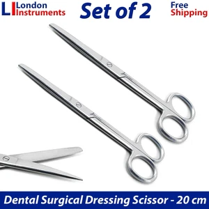 Dressing Scissors Large Bandage Scissors 20 cm Dental Surgical Tools Set of 2 - Picture 1 of 6