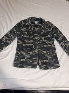kensie jeans womens camo jacket size small full zip up New Without Tags