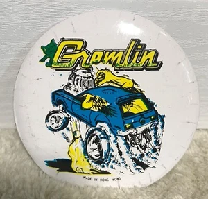 Pin de botón vintage Gremlin Monster Truck años 70 3,25" diámetro - Imagen 1 de 4