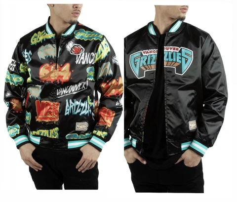 Mitchell Ness Starter Vancouver Memphis Grizzlies Reversable Jacket Size LARGE Cover