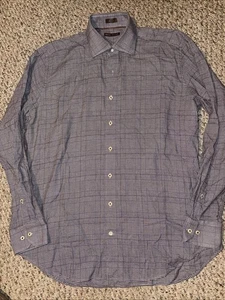 Camisa Peter Millar Para Hombres L Franela a Cuadros Abotonada Manga Larga 100% Algodón - Imagen 1 de 5