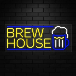 Brew House Neon Sign for Retail Displays | LED Flex Neon | 32"W x 13"H x 1"D - Picture 1 of 5
