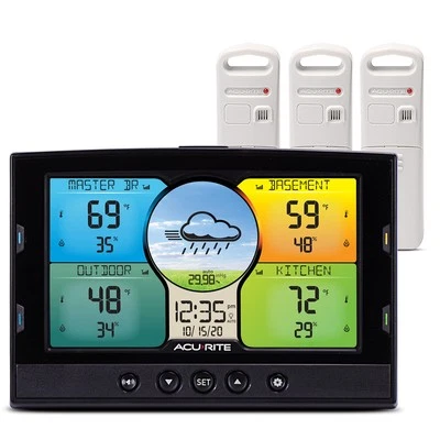 Multi-Room Weather Station: Wireless Indoor/Outdoor Thermometer & Color Display - Image 1 of 4