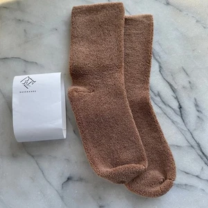 Baserange Buckle Overankle Socks Cotton French Terry Aural Tan 36-39 6-9 US NWT - Picture 1 of 11