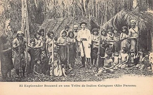 Argentina - El explorador suizo Louis de Boccard en una tribu de Indios Cainguás - Picture 1 of 2