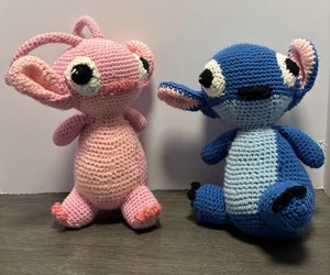 Angel & Stitch -Lilo & Stitch Disney Plush Handmade Crochet Amigurumi 11 Inch - Picture 1 of 17