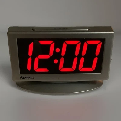 Advance Model 3112 Powered Red LED Clear Digital Alarm Clock Works - Imagem 1 de 3