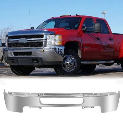 Chrome Steel Front Bumper Face Bar For 2011-2014 Chevy Silverado 2500HD 3500HD Foto 1 de 4