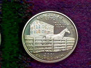 2001 S SILVER KENTUCKY PROOF  QUARTER - Picture 1 of 2