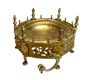 Vintage Messing Feuerschale 10" verziert nahöstliches Dekor Urli Stil 1960er - Bild 1 von 9