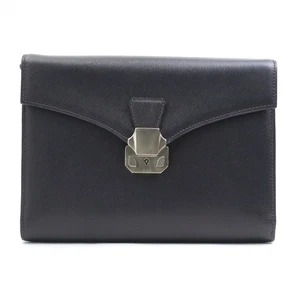 Auténtico Bolso de Mano Dunhill Cuero Marrón Oscuro/Plateado - r10609a - Imagen 1 de 17