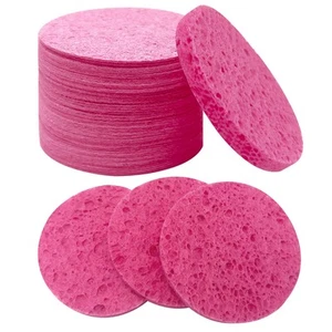 50 Count Compressed Facial Sponges Natural Cellulose Spa Sponges for Makeup - Picture 1 of 7