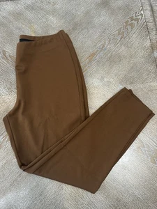 Chico’s Brown Ankle Skinny Pants Sz 2 Elastic Waist 34” Inseam 26” High Rise - Picture 1 of 7