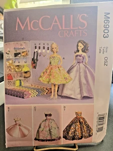Sewing pattern McCalls  M6903 Barbie doll clothes New Uncut - Picture 1 of 2