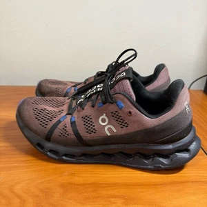 On Oncloud Cloudsurfer Women's Running Shoe Sneaker Black Maroon Cobalt W10 - Picture 1 of 8