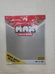 Max Build Base Plate Building Block Color Gray Major Brand Compatible 10"x10"  - Picture 1 of 4