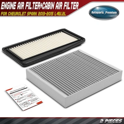 Filtro de aire de cabina de motor y carbono activo para Chevrolet Spark 2013-2015 L4 1,2 L Foto 1 de 4