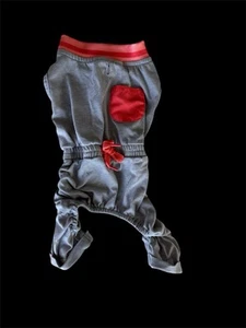 Small Dog Jumpsuit Gray And Orange - Picture 1 of 5