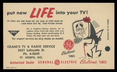 ADVERTISING/POSTAL HISTORY - GENERAL ELECTRIC AD ETR-1061-2 ON UX38 - Image 1 of 3