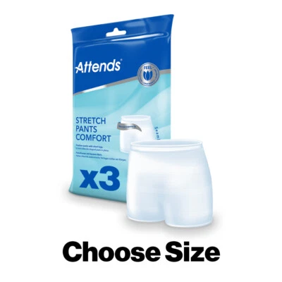 Attends Stretch Fix Comfort Fixation Pants Choose Size S,M,L,XL,XXXL - Pack of 3 - Image 1 of 2