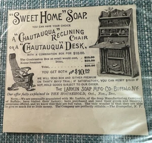 LARKIN SOAP PRINT ADVERTISEMENT 1896 ORIG 4 1/2" X 4 1/4" MAGAZINE CLIPPING - Picture 1 of 7