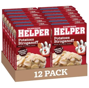12 Pack Hamburger Helper Potatoes Stroganoff Family Meal Easy Cook 5 Ounce - Picture 1 of 7